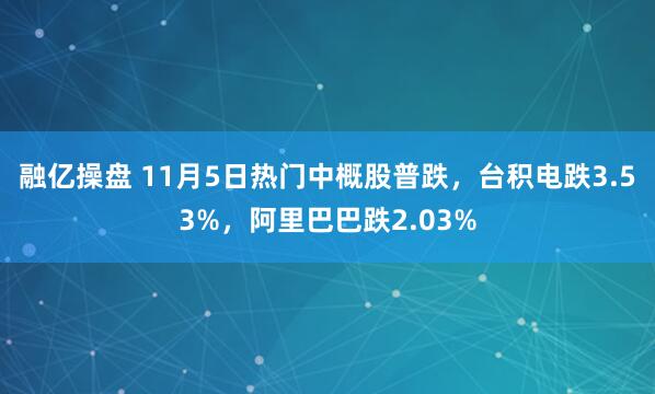融亿操盘 11月5日热门中概股普跌，台积电跌3.53%，阿里巴巴跌2.03%